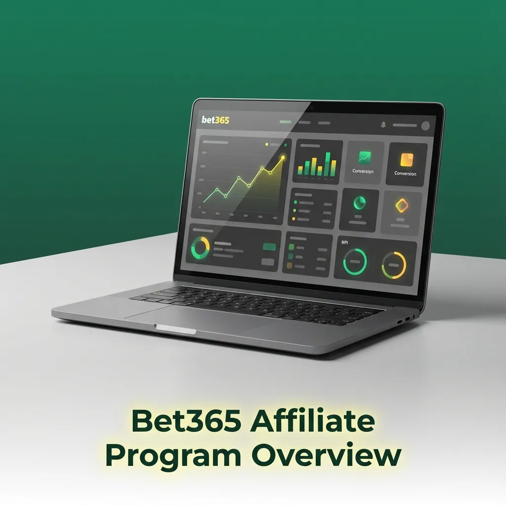 Illustrated overview of the Bet365 affiliate program, showing partners earning commission for referring active adult players.