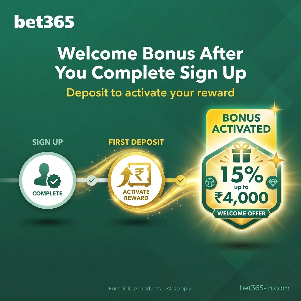 First deposit welcome offer on Bet365 for sports and casino in India