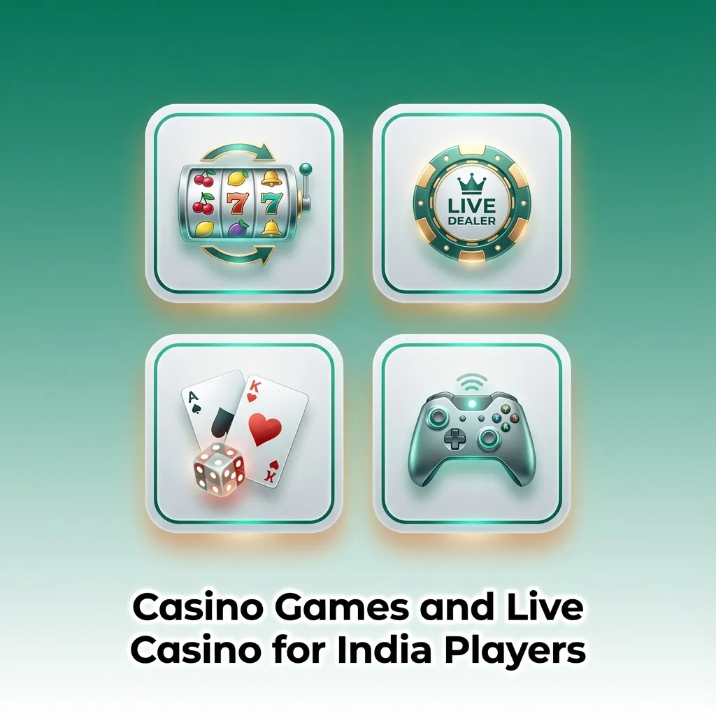Indian players browsing online casino lobby with slots, roulette, Teen Patti, Andar Bahar, and live dealer tables