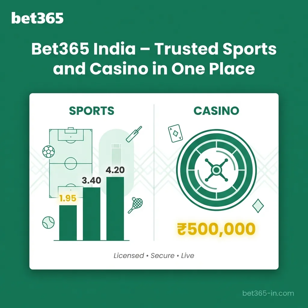 Bet365 platform for Indian players - licensed sportsbook and online casino