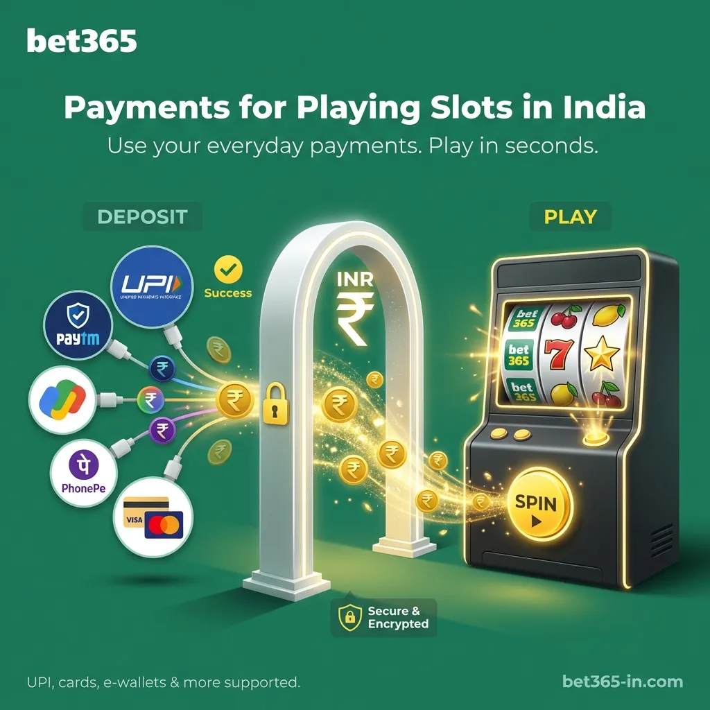 Payments for playing slots in India on Bet365