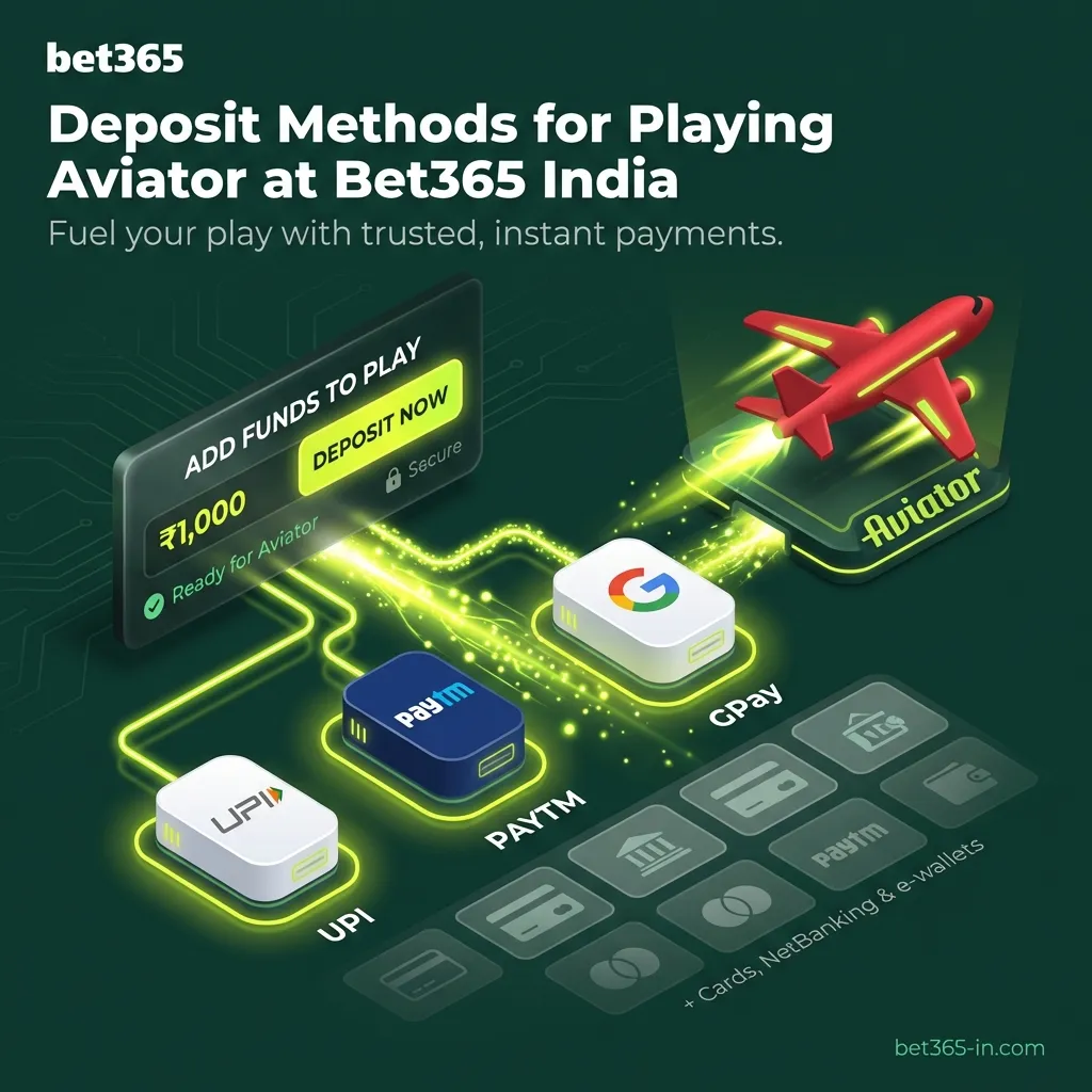Deposit methods for playing Aviator at Bet365 India