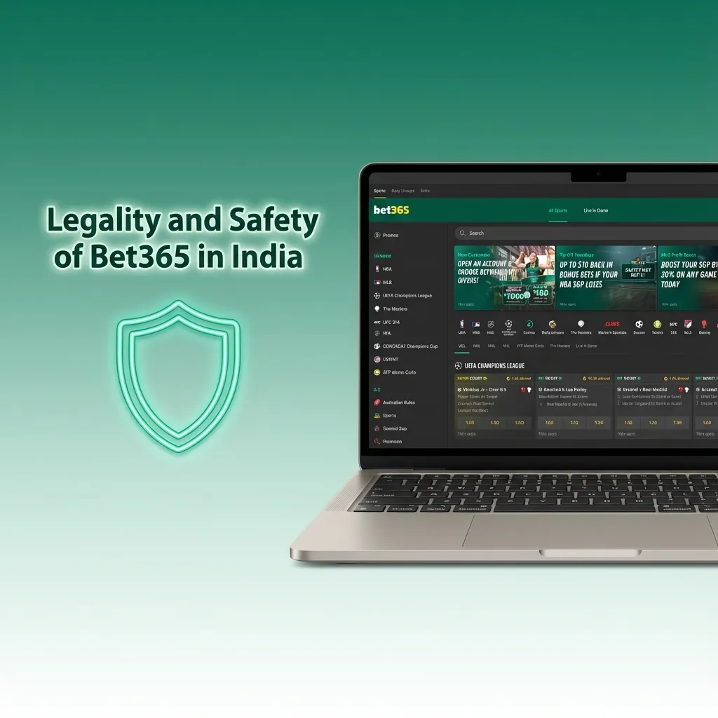 Illustration of Bet365 legality and safety in India, highlighting compliance, user protection, and responsible gaming tools