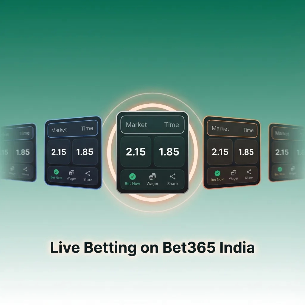 Bet365 India live betting screen showing in‑play cricket and football odds updating in real time with scores and stats
