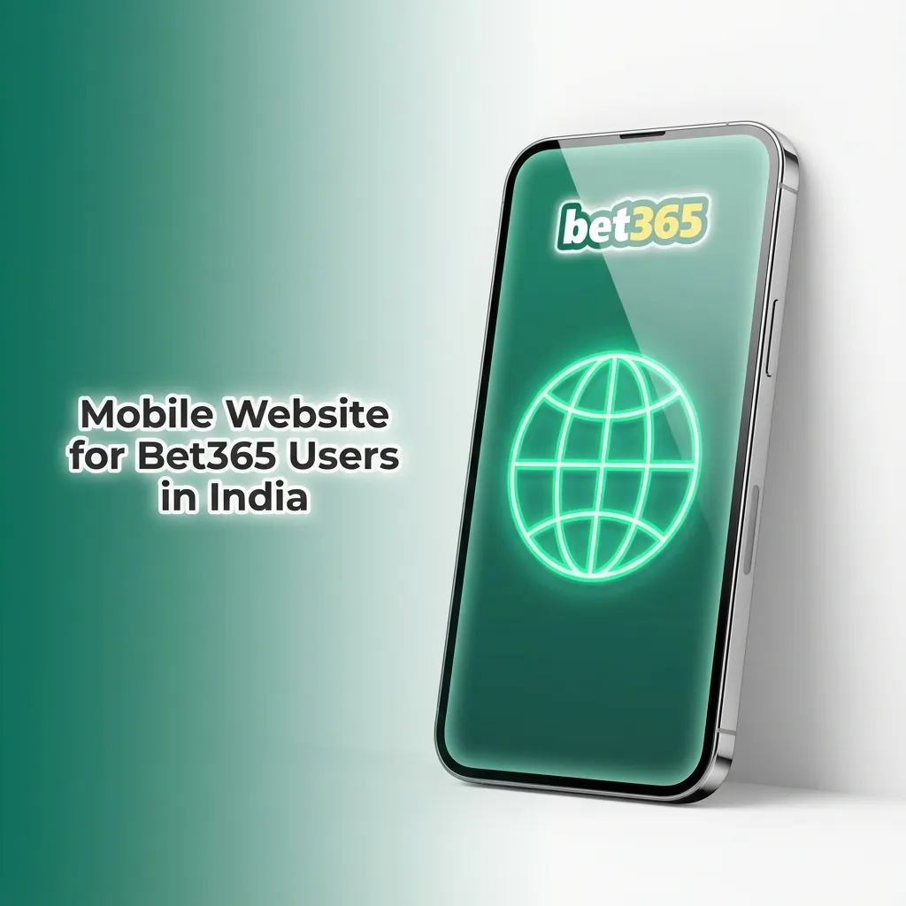 Hand holding smartphone showing Bet365 mobile website with casino and sports options, labeled for Indian users