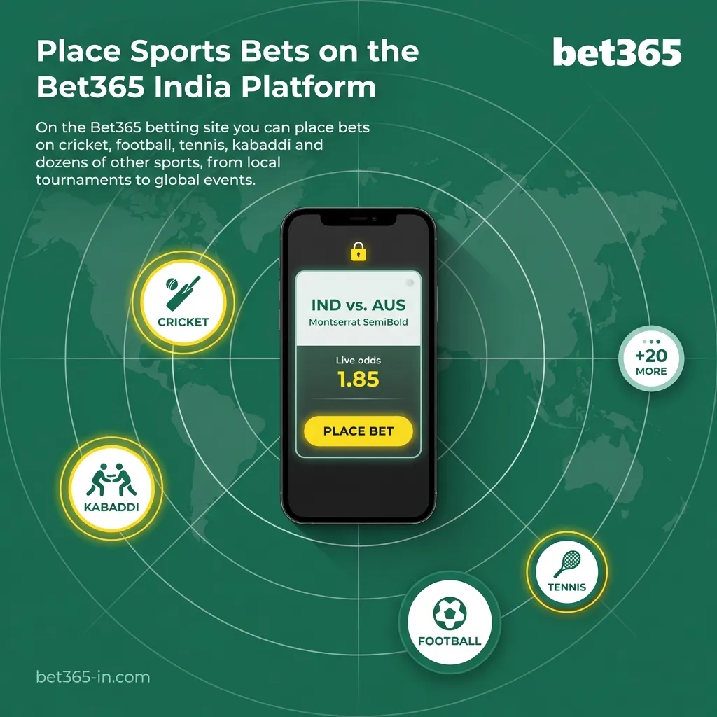 Place sports bets on the Bet365 India platform - cricket, football, tennis, kabaddi