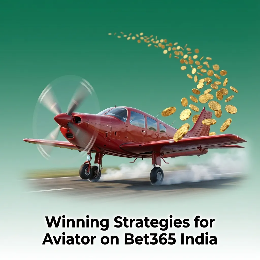 Illustration of Bet365 Aviator game with rising plane, strategy tips, and rupee symbols highlighting bankroll management and limits