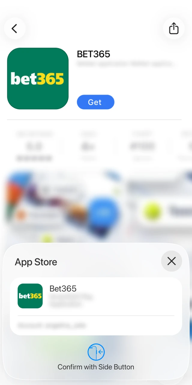 Download the Bet365 iOS app using Face ID or Apple ID password