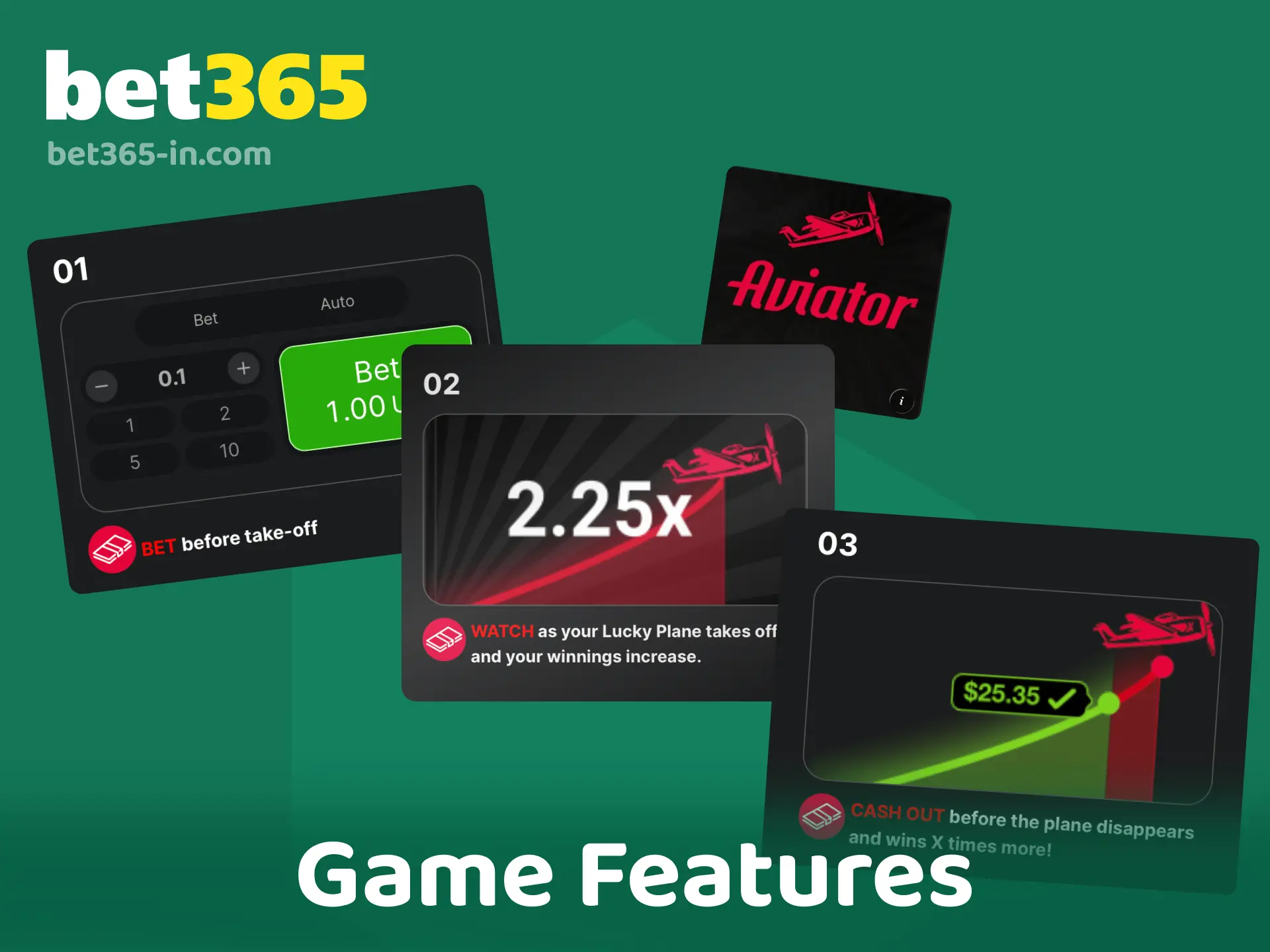 Aviator game features on Bet365 India including auto cash out and provably fair mechanics.
