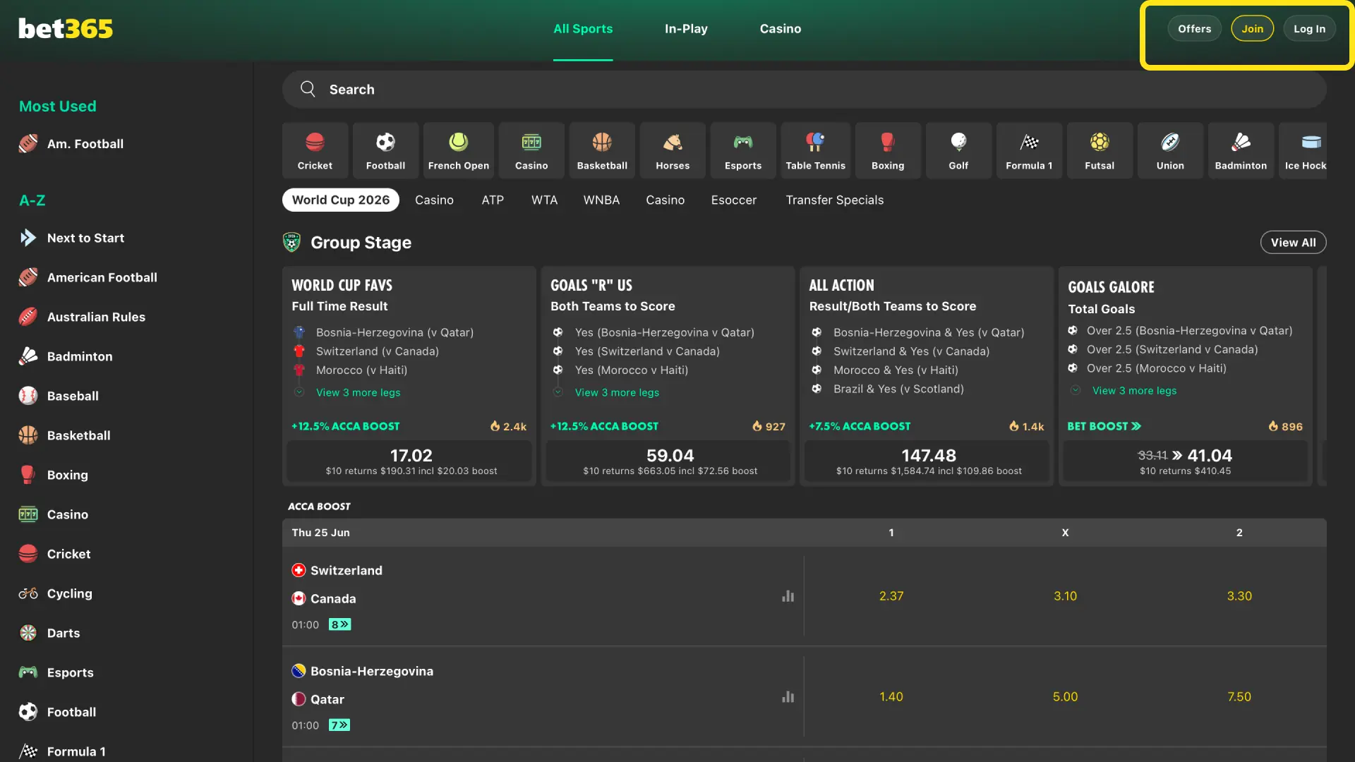 Register on Bet365 India with your name, email, and India mobile number in INR currency.