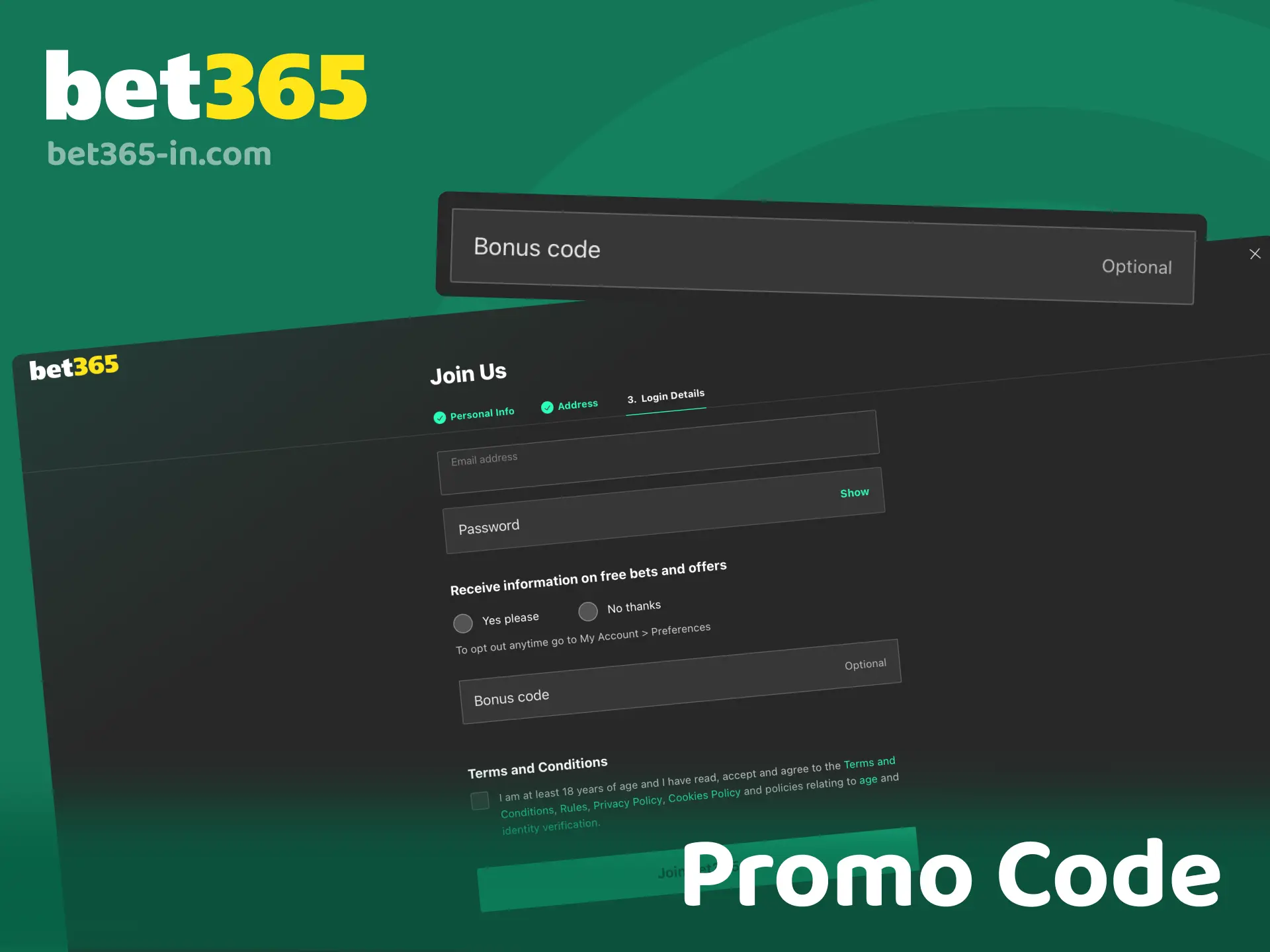 Bet365 promo code for India with no code required for welcome bonus activation.