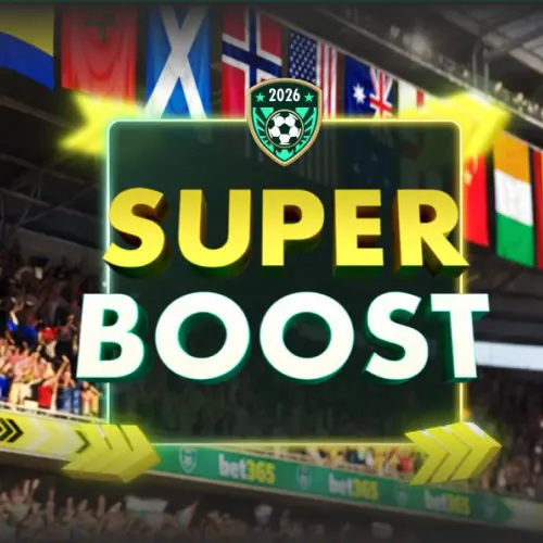 Super Boost on Bet365 India with extra odds on selected popular markets.