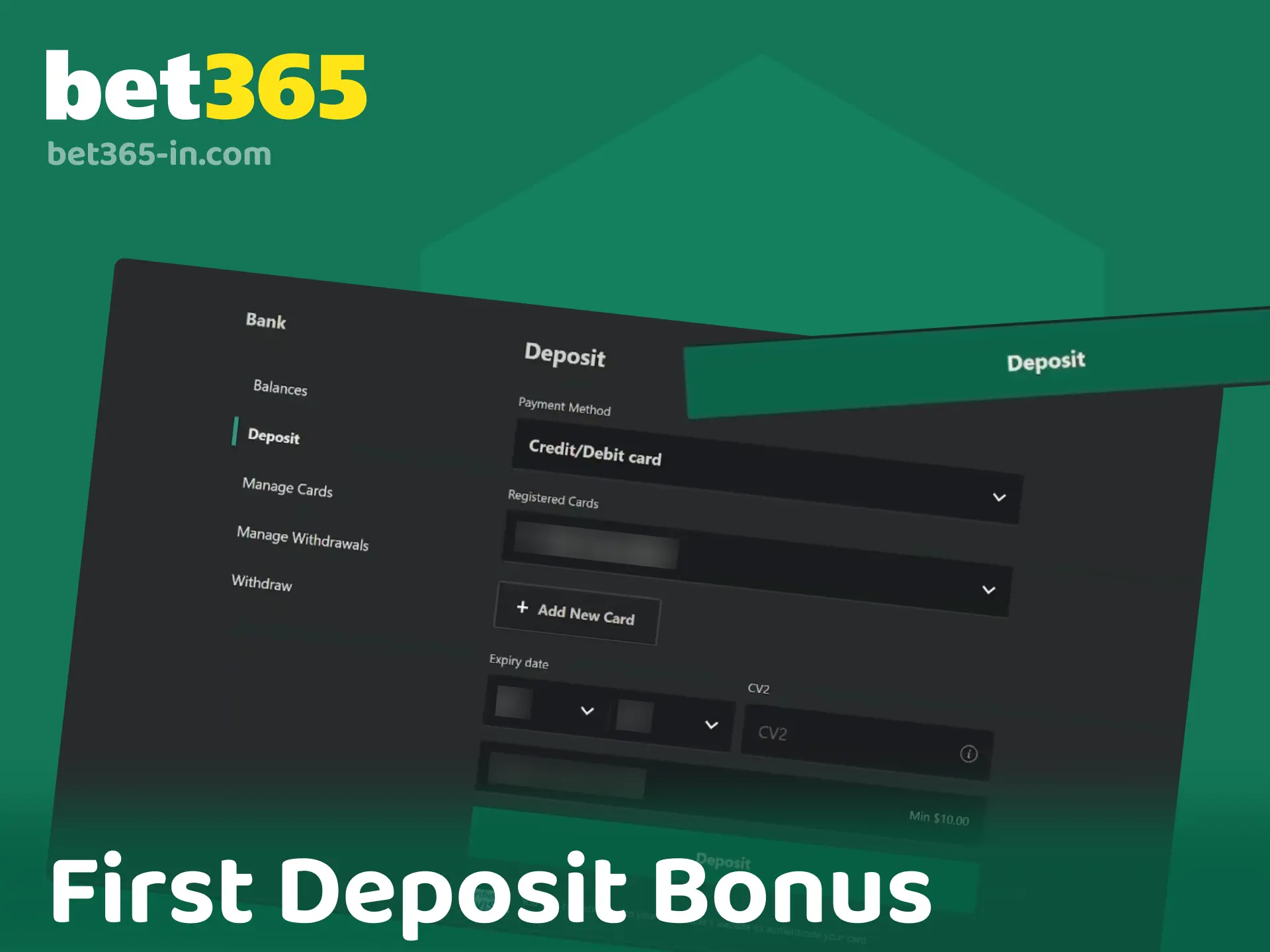 First deposit bonus on Bet365 India with 15% match up to ₹4,000 for new players.