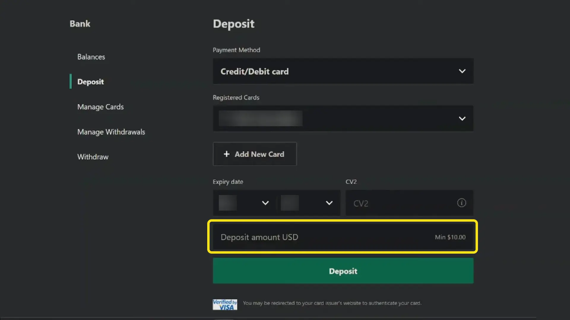 Type your deposit amount in INR on Bet365 India with minimum ₹400 per transaction.