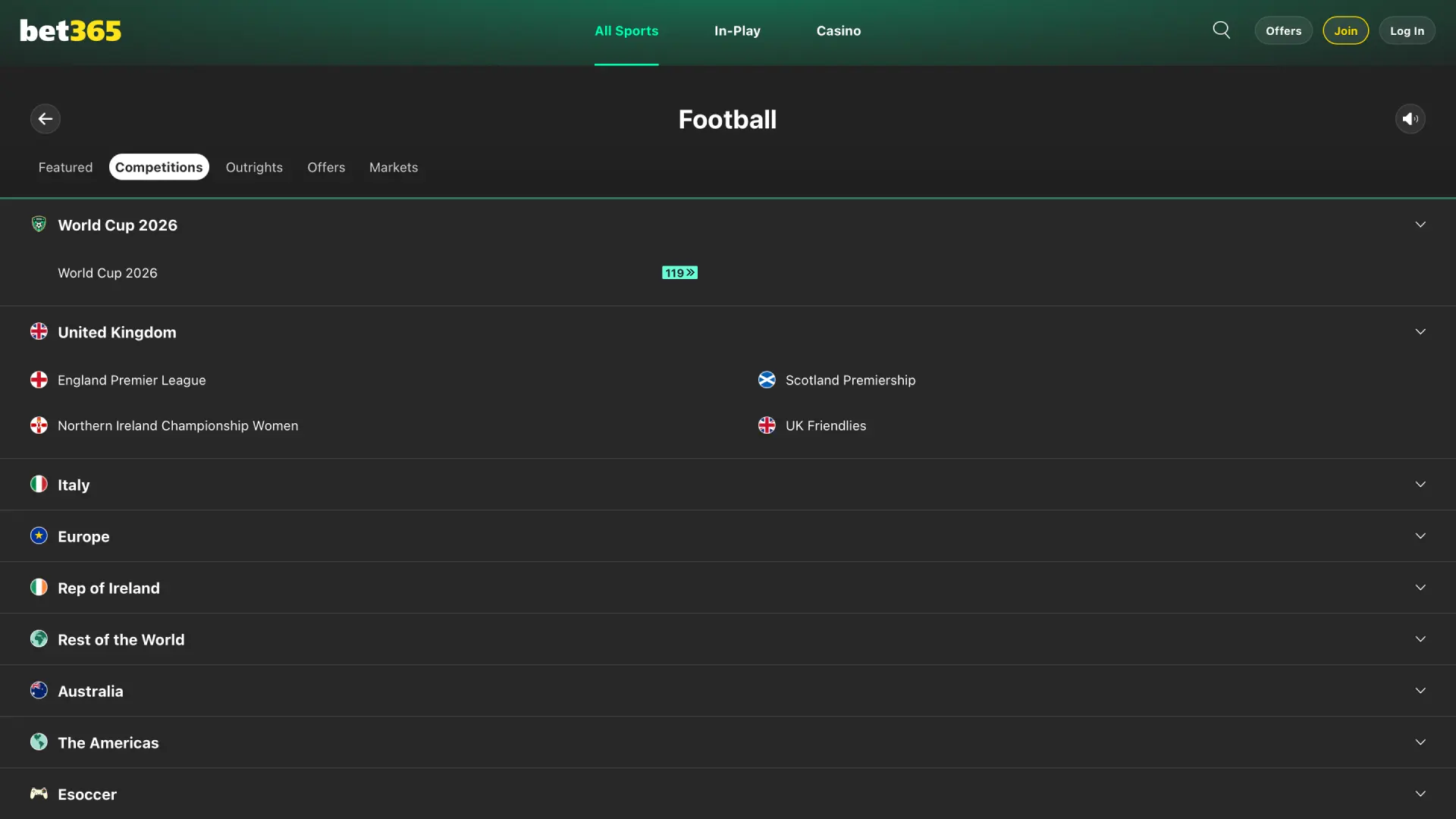 Tap odds for match result or total goals on Bet365 India or use Bet Builder feature.