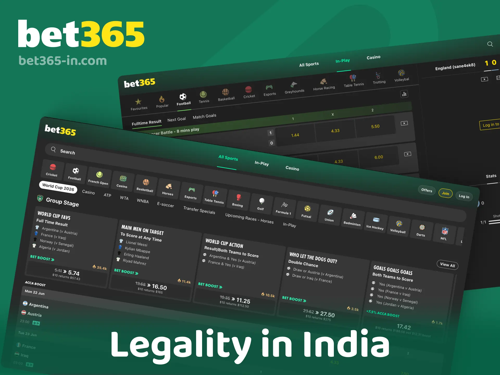 Bet365 is legal in India with international license and data protection for secure betting.