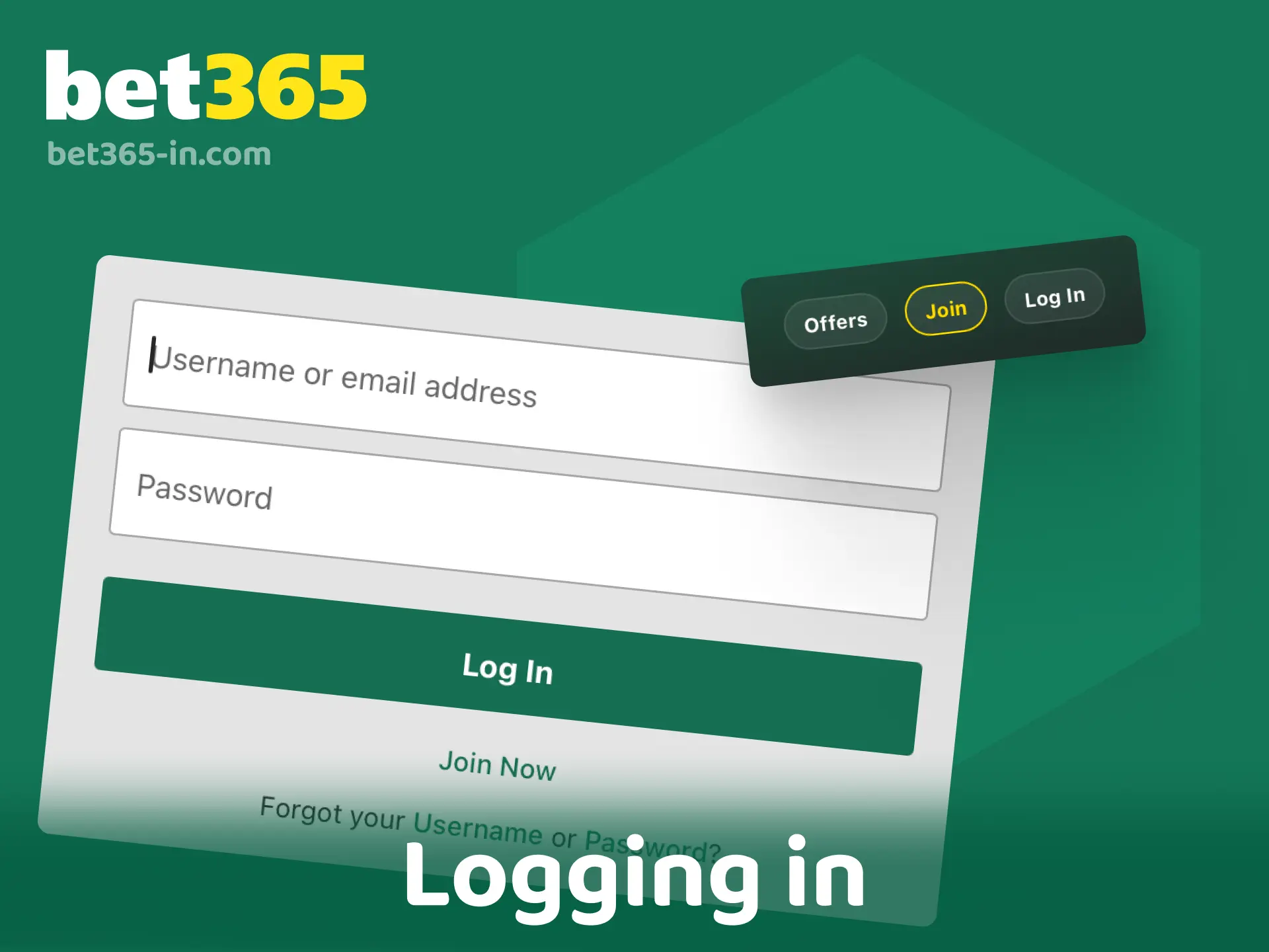 Log in to your Bet365 India account using your email or phone number and password.