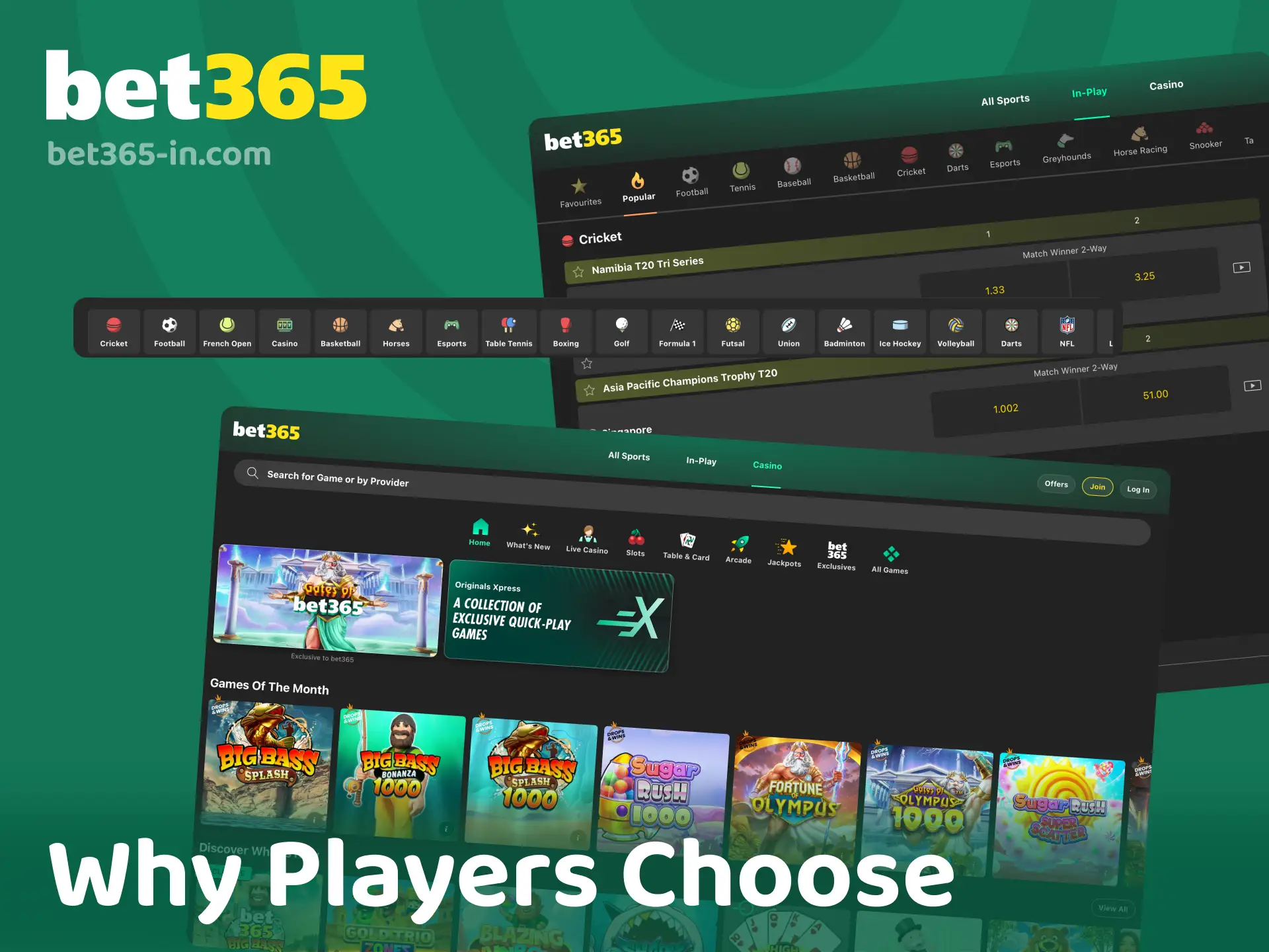 Reasons why India players choose Bet365 including competitive odds and fast payouts.